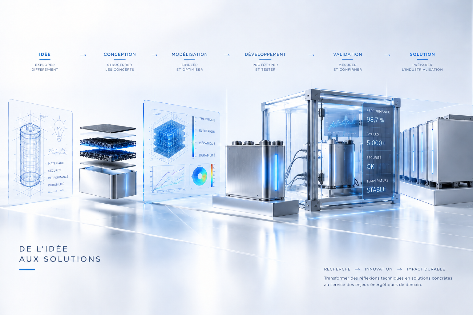 Étapes conceptuelles de l'idée à la validation d'une solution énergétique
